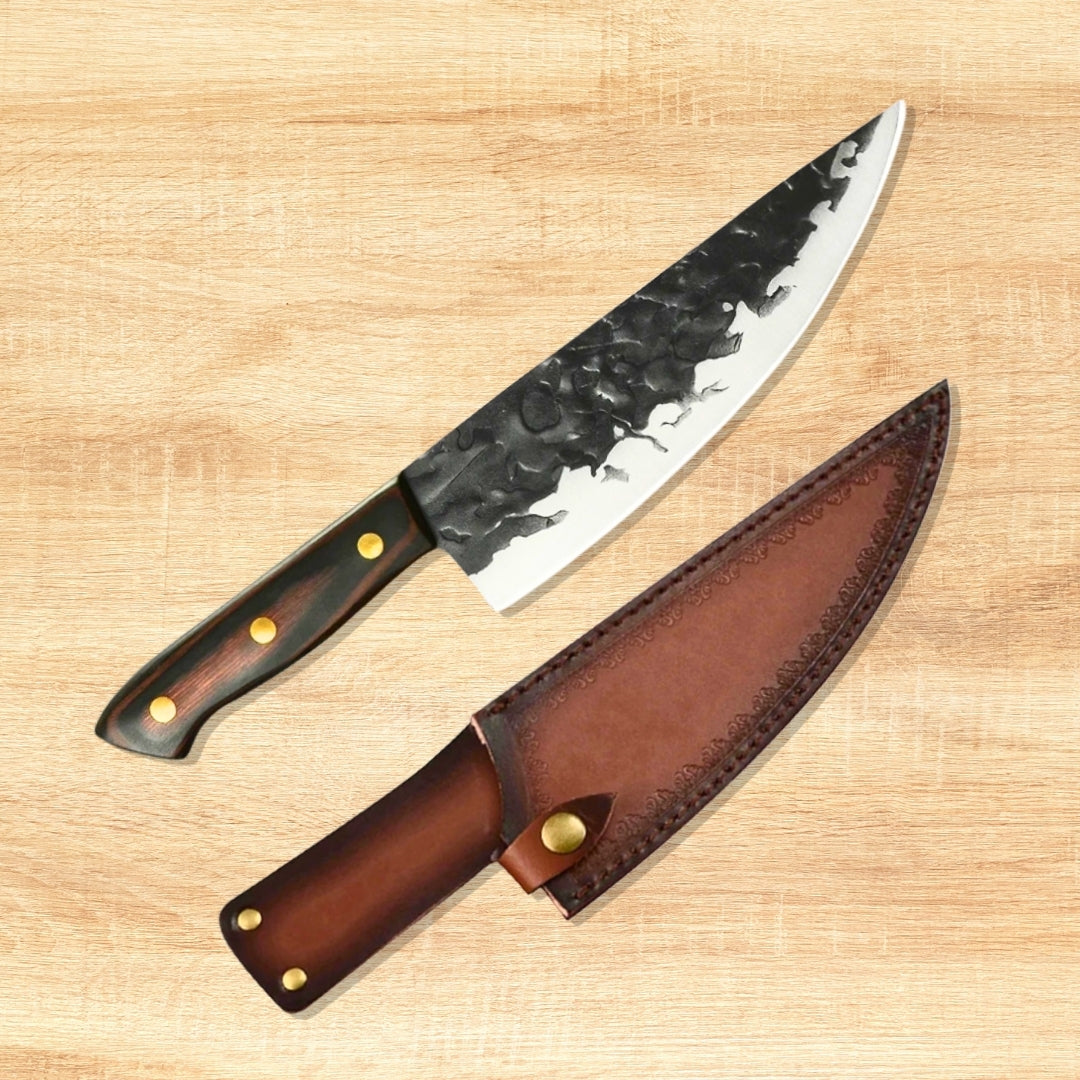 Filo Forjado con Funda de Cuero 8"