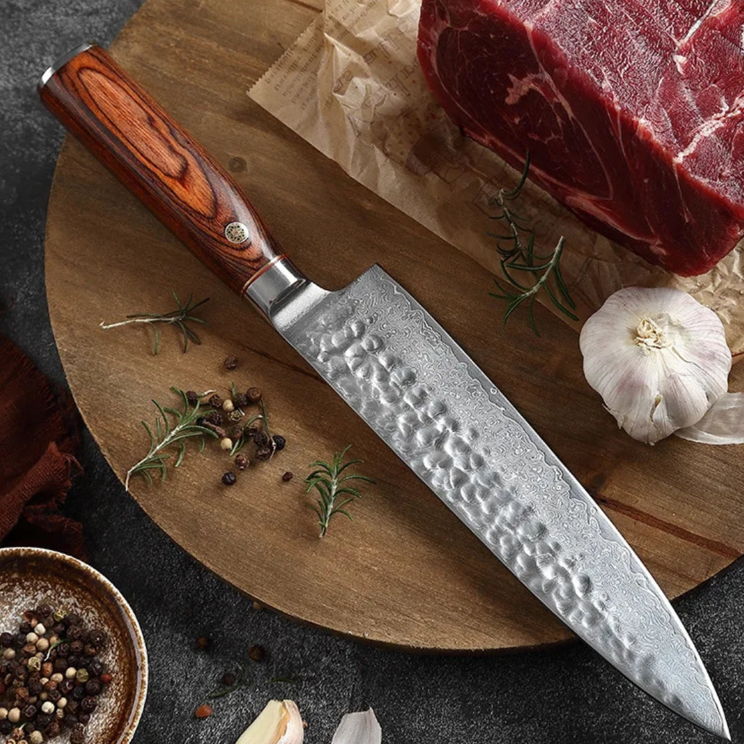 Chef Damasco cuarzo Fuego 8"