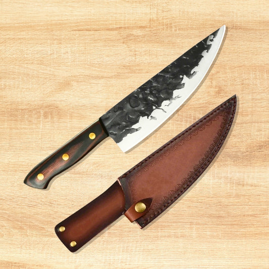 Filo Forjado con Funda de Cuero 8"